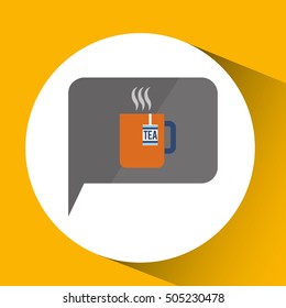 smartphone digital with tea cup hot design isolated vector illustration eps 10