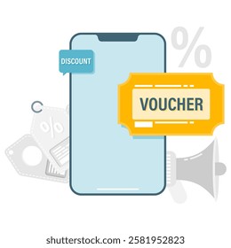 smartphone with a digital voucher