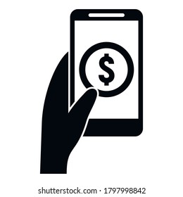 Smartphone digital wallet icon. Simple illustration of smartphone digital wallet vector icon for web design isolated on white background