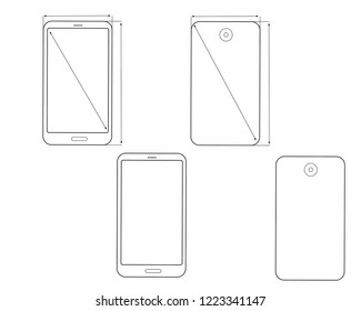  smartphone dimensions size vector phone