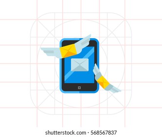 Smartphone as Direct Message Concept Icon