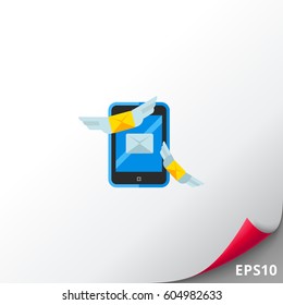 Smartphone as Direct Message Concept Icon