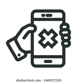 smartphone disable - minimal line web icon. simple vector illustration. concept for infographic, website or app.
