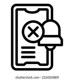vector de contorno de icono de desconexión de Smartphone. Desintoxicación digital. Medios sociales