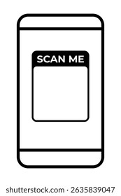 Smartphone Display with Bold Scan Me QR Code Placeholder