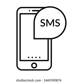 smartphone display message alert icon vector
