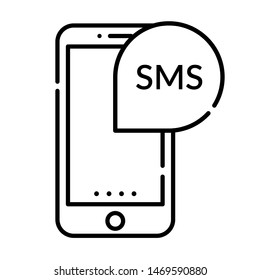 smartphone display message alert icon vector