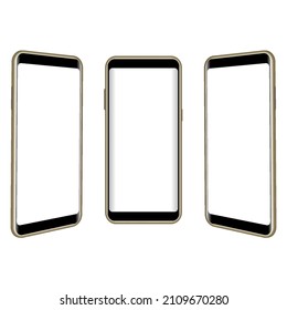 Smartphone display realistic mock up. Isolated blank screen mobile. Graphic vector illustrator.