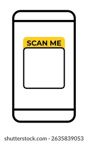 Smartphone Display with Scan Me QR Code Placeholder