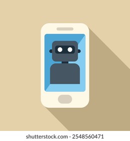 Smartphone mostrando un robot de aire en su pantalla, sugiriendo el concepto de inteligencia artificial en nuestros bolsillos