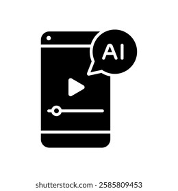 Smartphone displaying AI video playback interface for media streaming