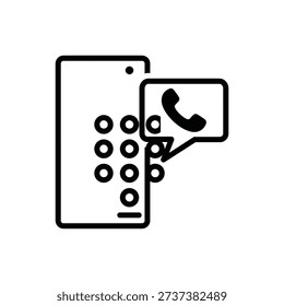 Smartphone displaying a call initiating interface with an incoming call icon