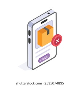 Un smartphone que muestra la cancelación de un pedido o entrega