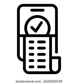 Smartphone que muestra la transacción en línea completada con la marca de verificación y el Comprobante, que simboliza el pago digital seguro