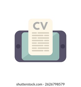 Smartphone está exibindo um cv, sugerindo o uso da tecnologia no recrutamento moderno