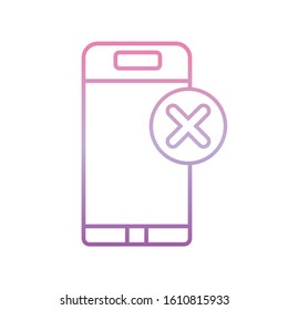 smartphone displaying error message , phone gradient icon vector illustration