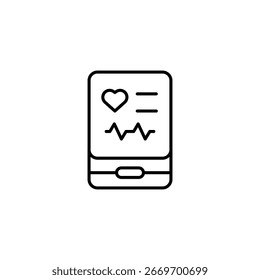 Smartphone Exibindo Aplicativo De Monitoramento De Saúde Cardíaca Com Estilo Linear