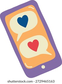 Un teléfono inteligente que muestra un mensaje del corazón, simbolizando el amor moderno, la comunicación digital y la conexión emocional.