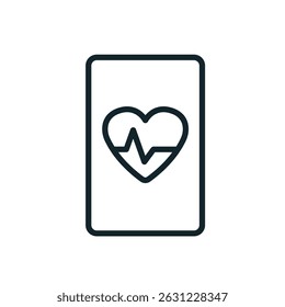 Smartphone displaying a heartbeat, symbolizing the integration of technology and healthcare in a smart city environment