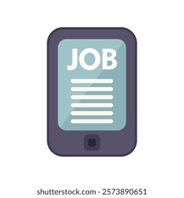 Smartphone displaying a job search engine with a list of available positions, symbolizing online job hunting