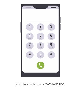 Smartphone displaying the keypad for dialing a phone number