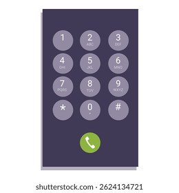 Smartphone is displaying a keypad for making phone calls