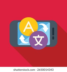 Smartphone displaying a language translation app converting english to chinese characters