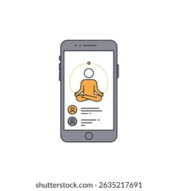 Smartphone Displaying Mindfulness App Guided Meditation White Background Digital Health Tool