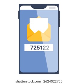 El smartphone muestra una nueva notificación por correo electrónico con una Contraseña única