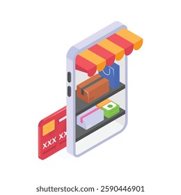 Smartphone displaying an online store with payment options.