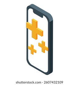 Smartphone is displaying plus signs, representing adding new contacts to a contact list or adding to favorites