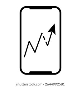 Smartphone Displaying Rising Graph Icon