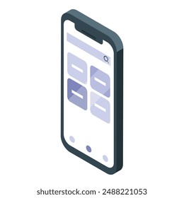 Smartphone está mostrando una página de resultados del motor de búsqueda con App visibles en segundo plano