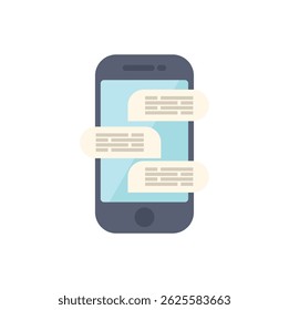 Smartphone is displaying three instant messages on a light blue screen