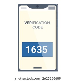 Smartphone is displaying a verification code needed to log in, ensuring secure two factor authentication