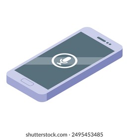 Smartphone is displaying a voice assistant app icon, indicating that the device is actively listening and recording audio