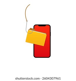 A smartphone displays a secure yellow folder. it highlights the importance of data security measures.