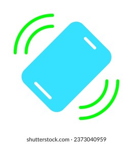 Smartphone distribuye el icono de la línea wifi. Gadget, multimedia, pantalla táctil, llamada, comunicación, aplicaciones, Internet. Icono de color vectorial sobre fondo blanco para negocios y publicidad.