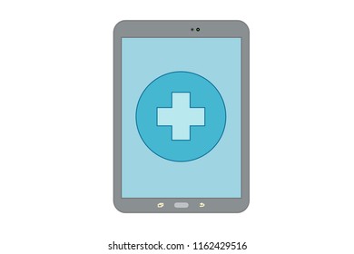 Smartphone with doctor application.