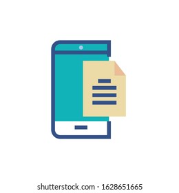 Smartphone and document design, Cellphone mobile digital phone technology communication and social media theme Vector illustration
