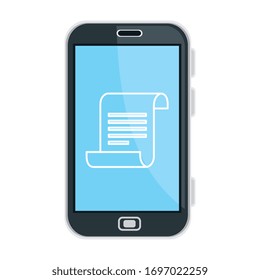 Smartphone and document design, Cellphone mobile digital phone technology communication and social media theme Vector illustration
