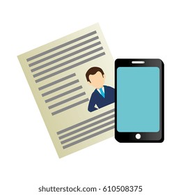 smartphone with document file