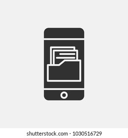 Smartphone in document icon illustration isolated vector sign symbol