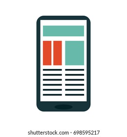 smartphone with document on screen icon image 