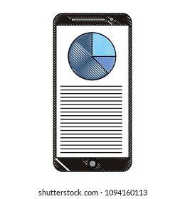 smartphone with document report chart diagram