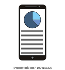 smartphone with document report chart diagram