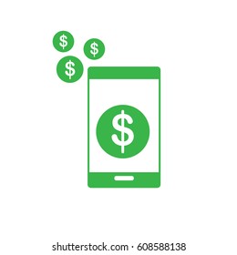 smartphone and dollar icon