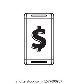smartphone with dollar money symbol vector illustration design