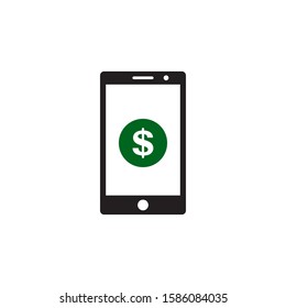 Smartphone with dollar symbol on the screen. vector illustration