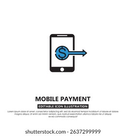 Smartphone with dollar transfer symbol, representing digital payment